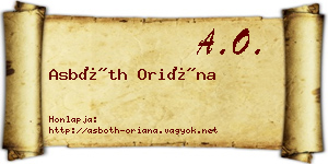 Asbóth Oriána névjegykártya